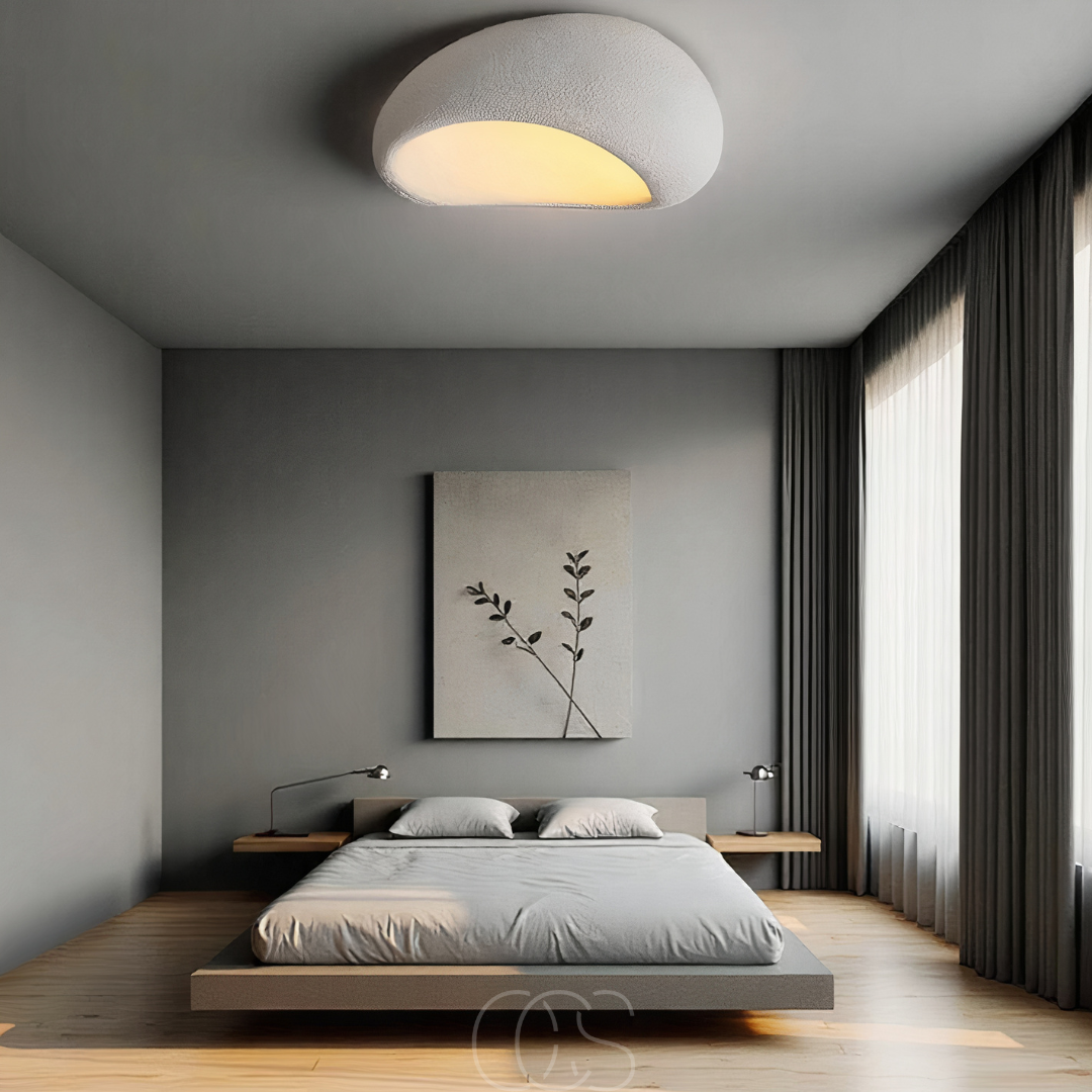 Bronp - Wabi-Sabi Fabric Ceiling Lamp - Polyform & Resin