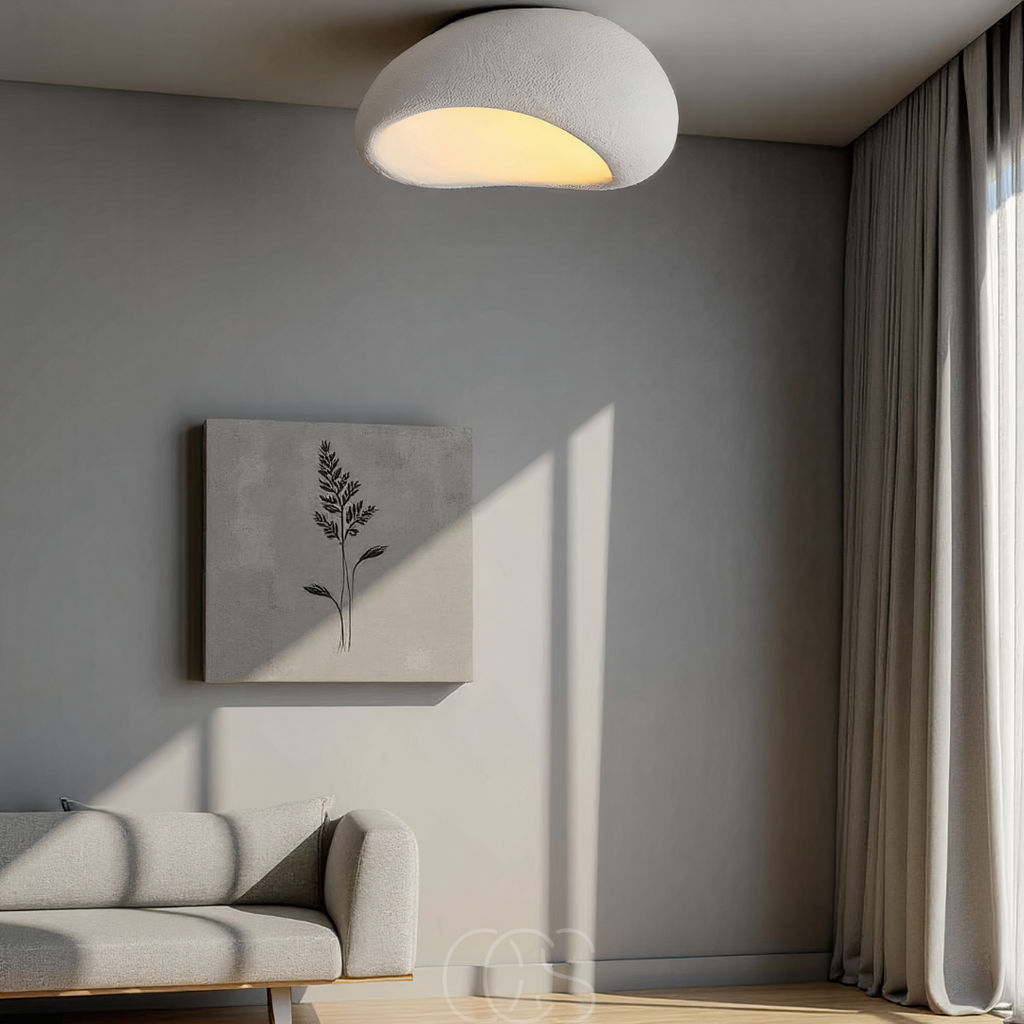 Bronp - Wabi-Sabi Fabric Ceiling Lamp - Polyform & Resin