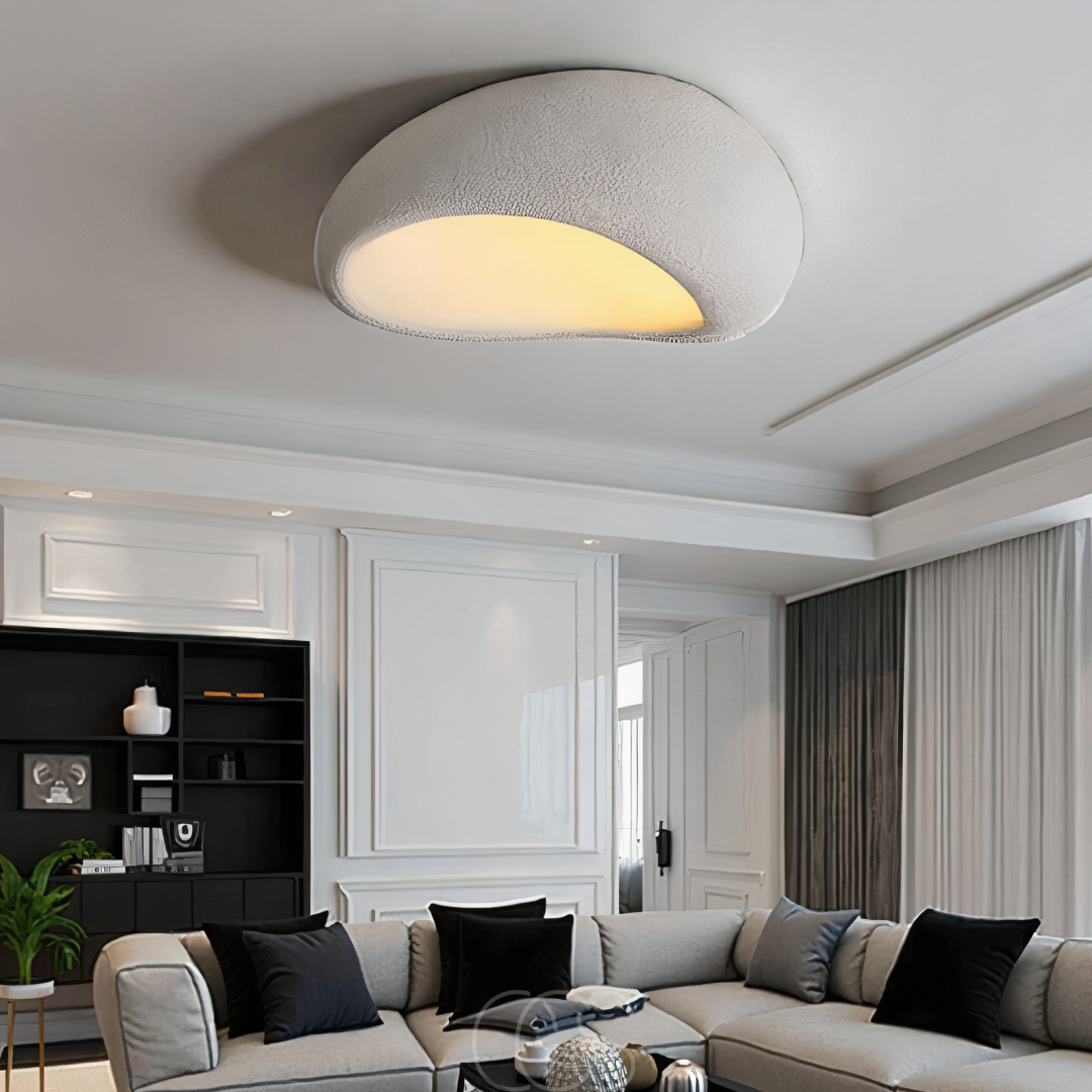 Bronp - Wabi-Sabi Fabric Ceiling Lamp - Polyform & Resin