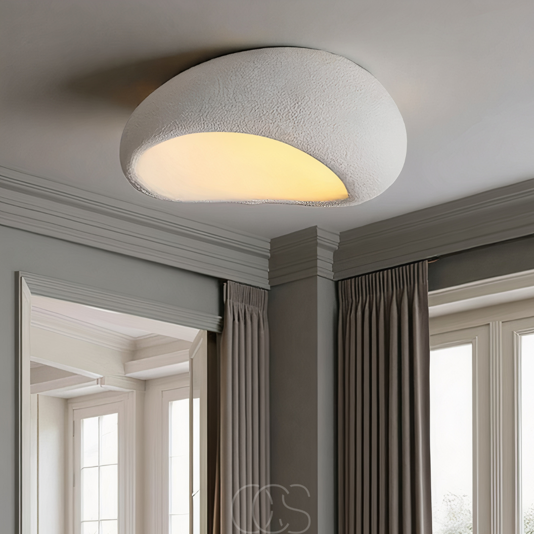 Bronp - Wabi-Sabi Fabric Ceiling Lamp - Polyform & Resin