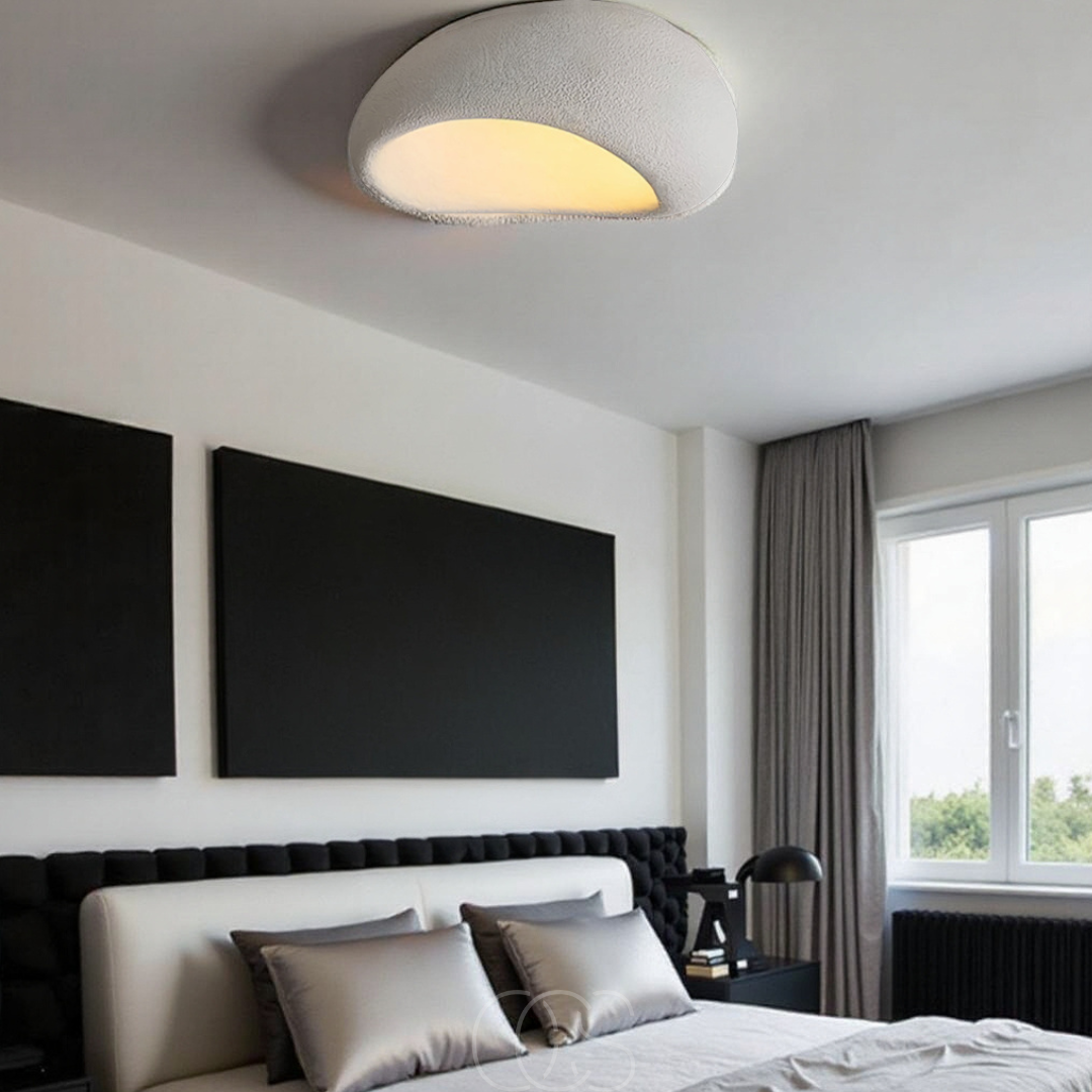 Bronp - Wabi-Sabi Fabric Ceiling Lamp - Polyform & Resin