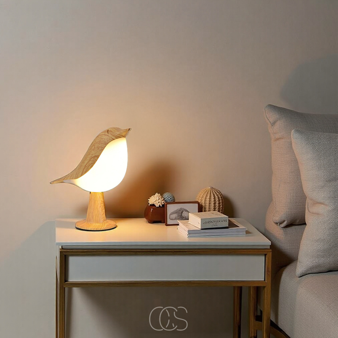 Bronp - Wooden Bird Lamp - Wireless Table Lamp with Warm Light