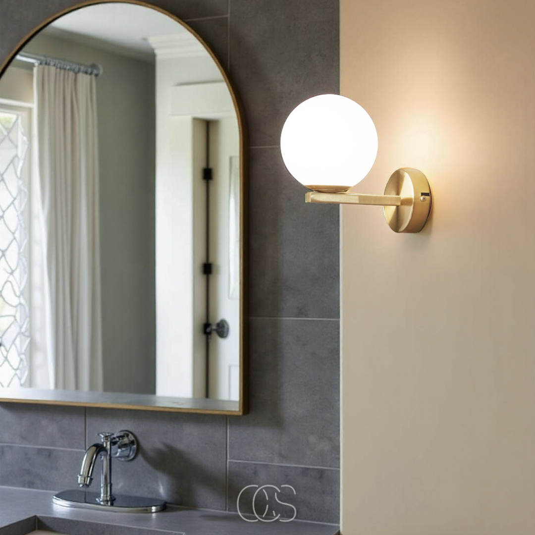 Bronp - wall lamp with white globe